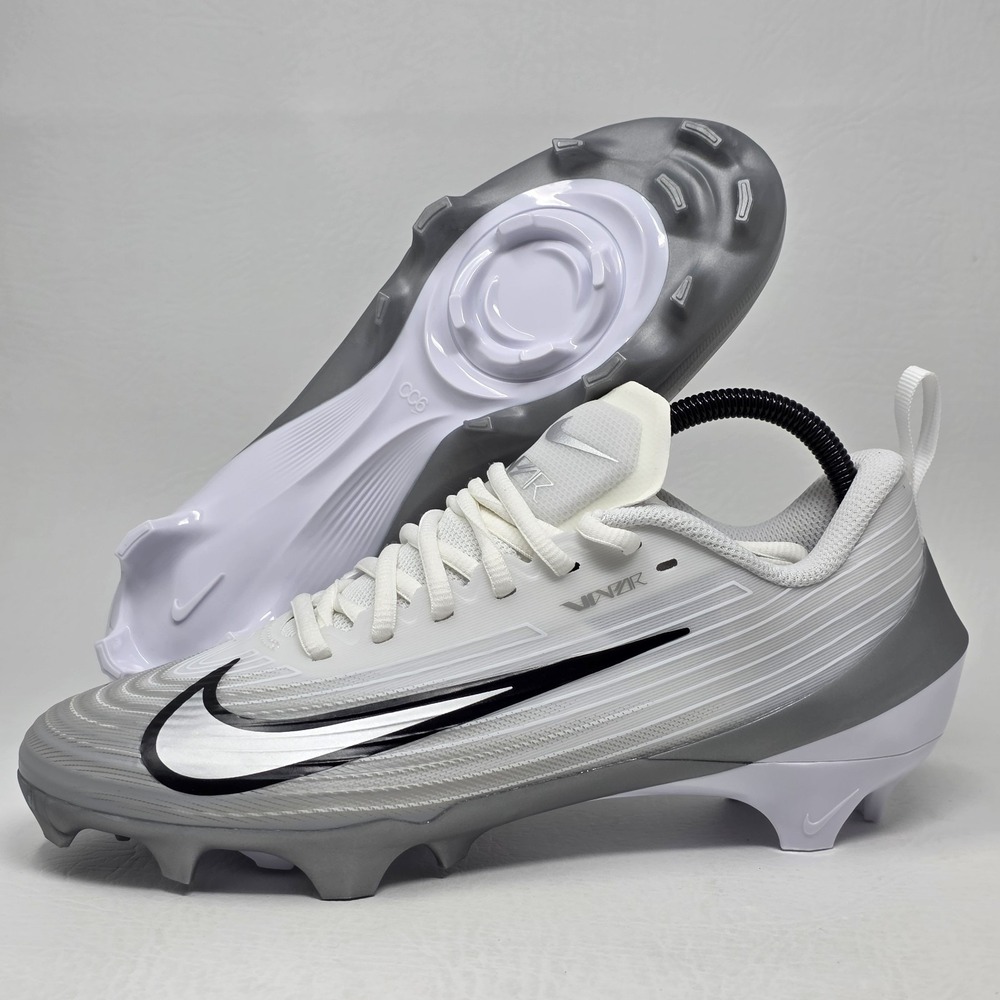 Nike Vapor Speed 3 Mens Size 7.5 White Silver Football Cleats FB3303-100 NEW